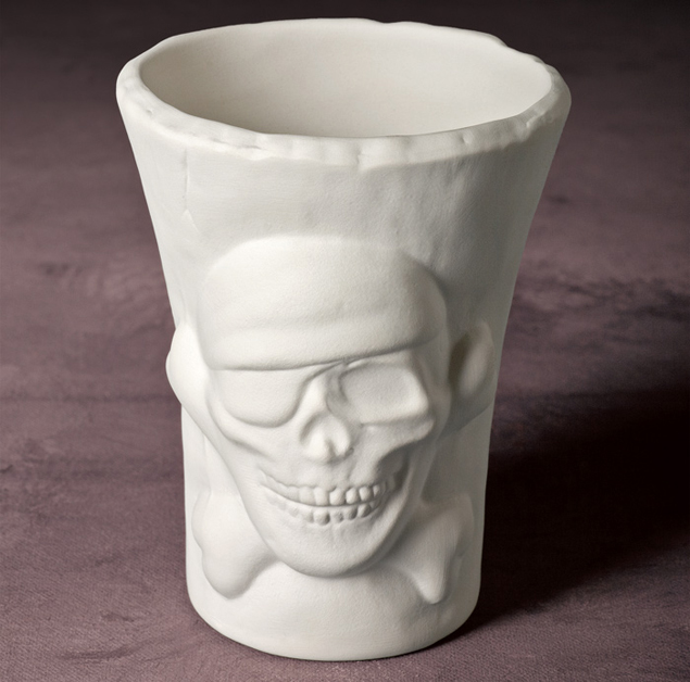 Hobby Ceramicraft Ceramic Bisque Decorative Skull Pot