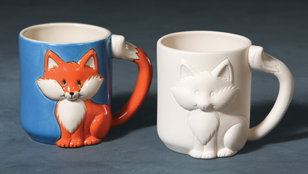 Fox mug painted