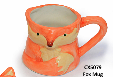 Fox mug bisque