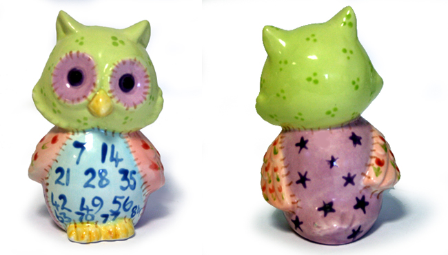 Owl painted ceramic