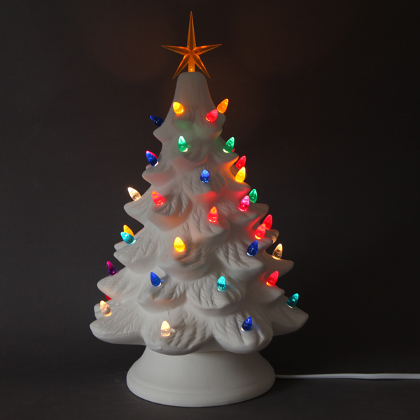 lighted ceramic christmas tree