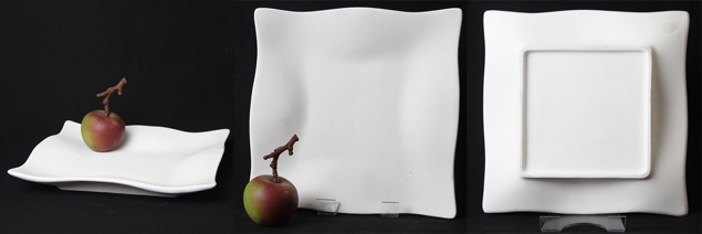 scalloped square plate